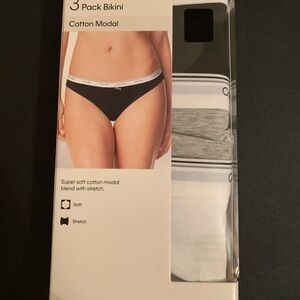 Calvin Klein 3 Pack Bikini Panties - Black, Gray, White
